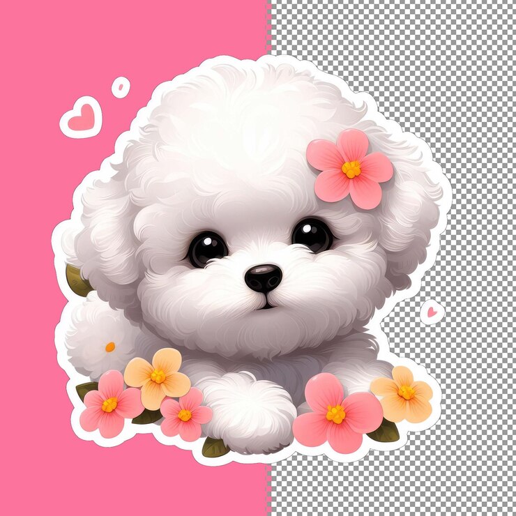 PSD vector de bébé chien mignon pour les enfants png