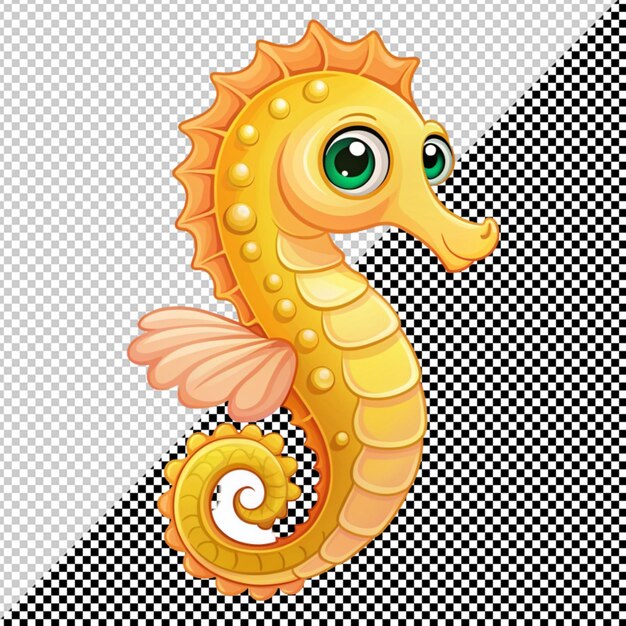 PSD vector de caballito de mar sobre un fondo transparente