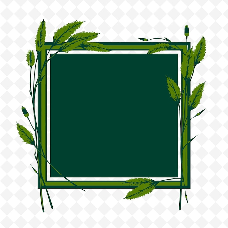 PSD vector de cadre avec des feuilles de pennisetum séchées à l'air et des brindilles png design de décoration de thanksgiving inspiré