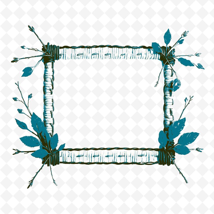PSD vector de cadre avec des feuilles séchées de raffia rustique, des brindilles ra png inspiré par le design de la décoration de thanksgiving