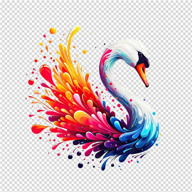 PSD vector de cisne aislado de fondo png