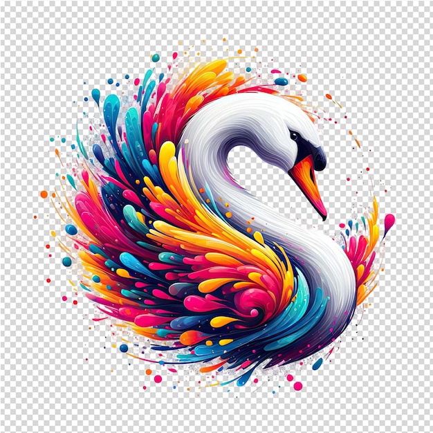 PSD vector de cisne aislado de fondo png