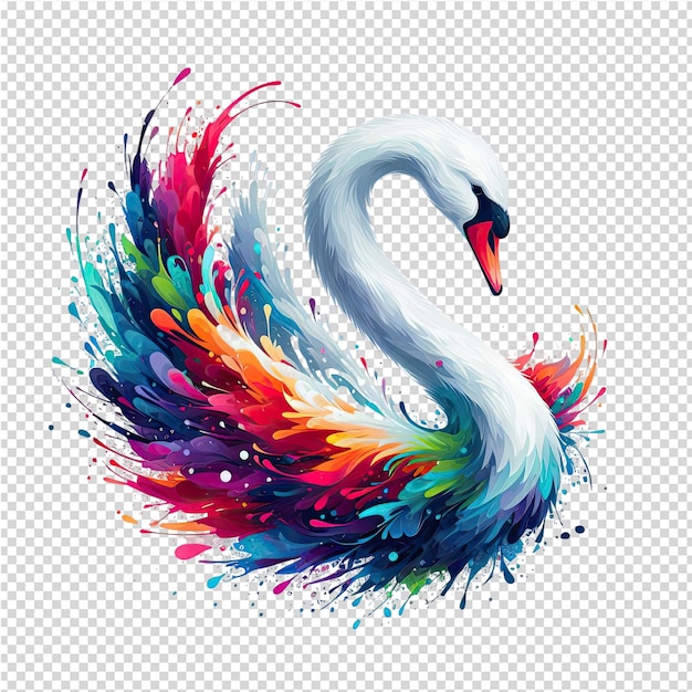 PSD vector de cisne aislado de fondo png