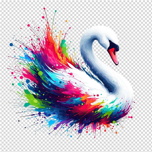 PSD vector de cisne aislado de fondo png