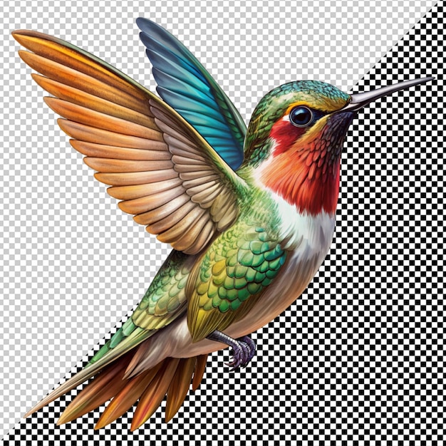 PSD vector de colibrí sobre un fondo transparente