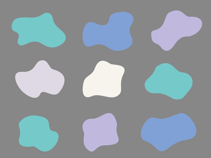 PSD vector, colorido, formas abstractas, fluido, mano, dibujado, formas orgánicas