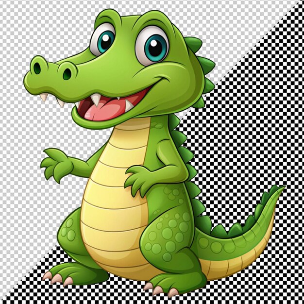 PSD vector de crocodile de dessin animé sur fond transparent