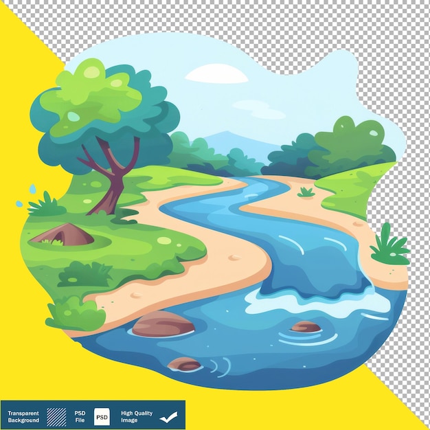 Vector cute river cartoon icon transparenter hintergrund png psd