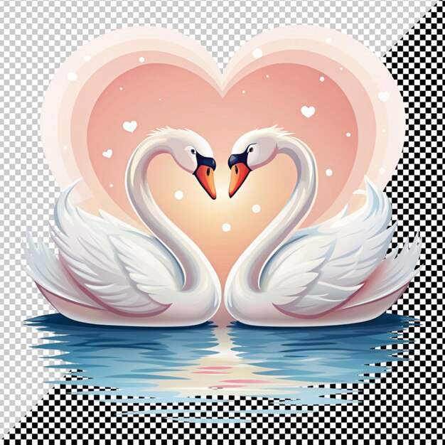 PSD vector de amor de cisne em fundo transparente