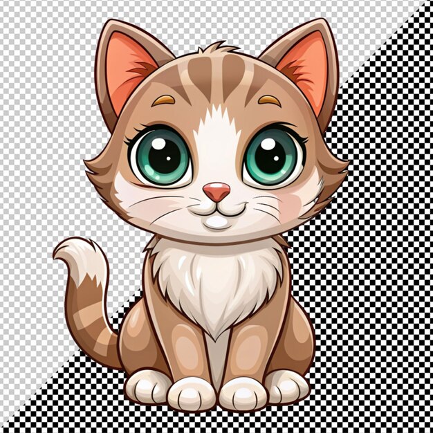 PSD vector de gato bonito em fundo transparente