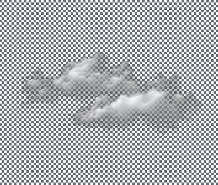 PSD vector de nuvens fofas pretas e brancas isoladas em fundo transparente