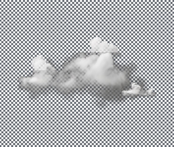 PSD vector de nuvens surpreendentes isoladas em fundo transparente