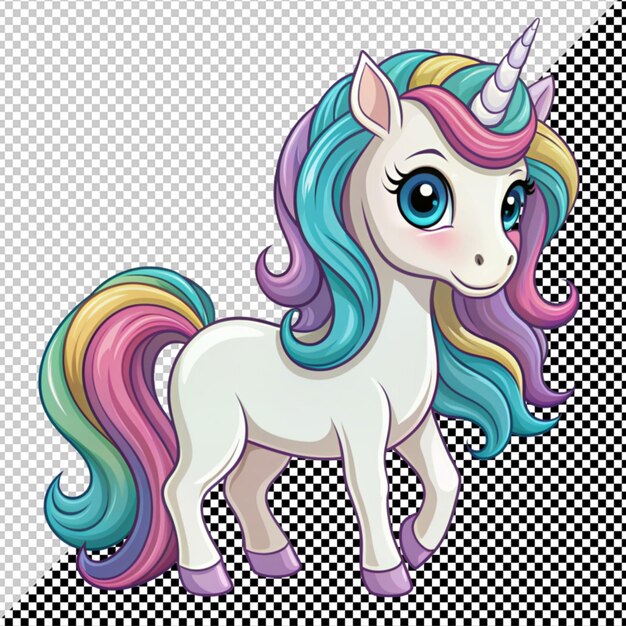 PSD vector de unicórnio bonito em fundo transparente