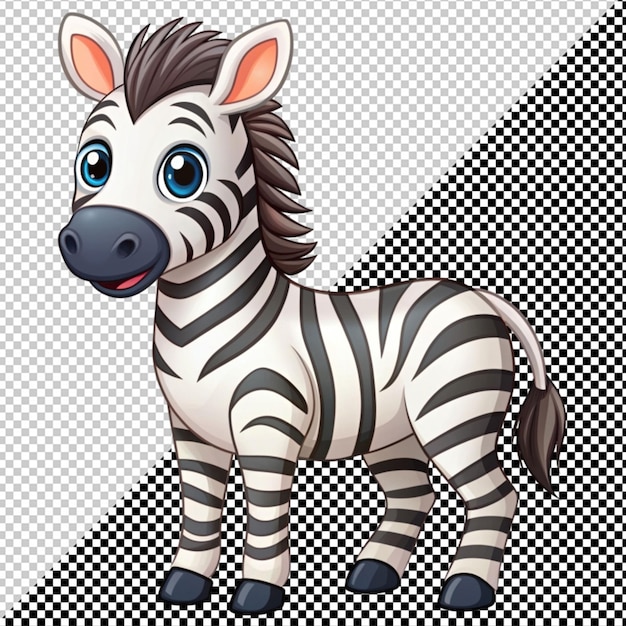 PSD vector de zebra de desenho animado bonito em fundo transparente
