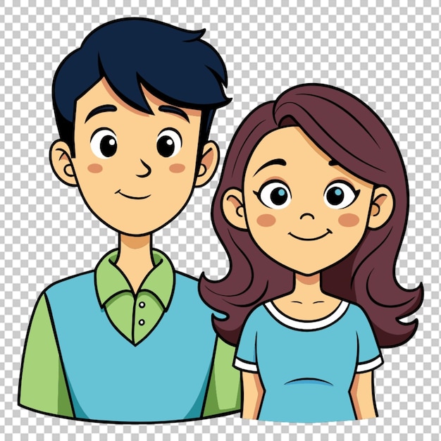 PSD vector desenhado à mão mãe e filho ilustração de desenho animado