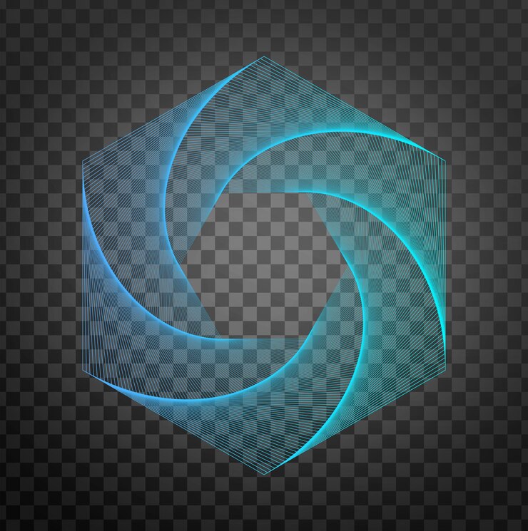 PSD vector de elementos geométricos hexágonos abstractos en un fondo transparente