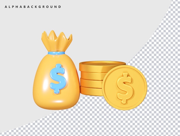 Vector de elementos transparentes con icono de dólar