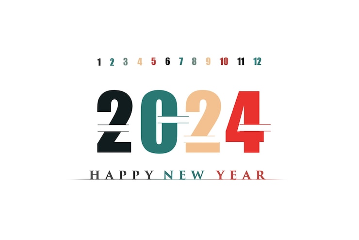 PSD vector feliz año nuevo textura tipo 1 a 12 meses tipo vector de fondo