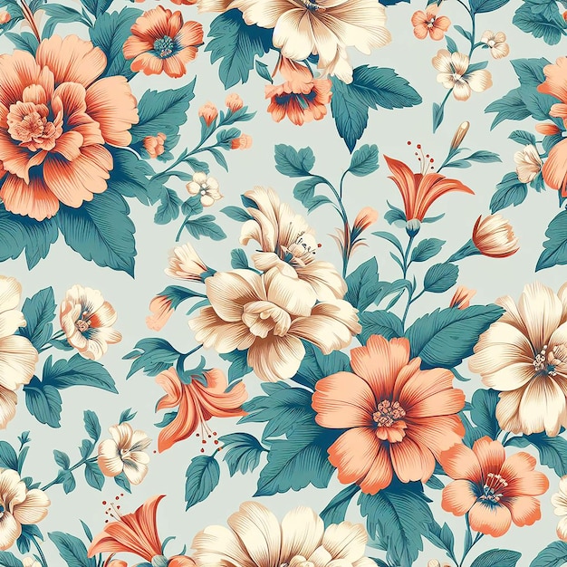 PSD vector fleurs colorées motif sans couture