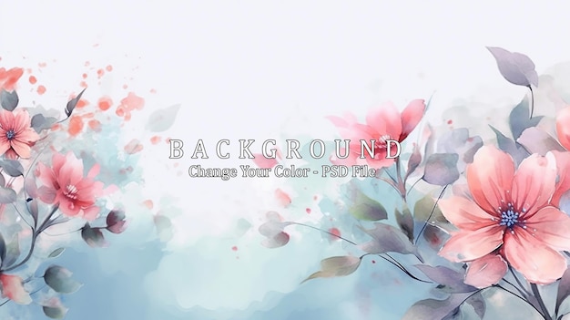 Vector de fondo de arte de acuarela de flores AI generativa