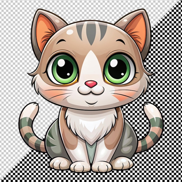 PSD vector de gato lindo en un fondo transparente