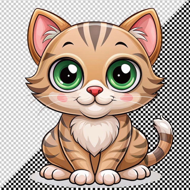 PSD vector de gato lindo en un fondo transparente