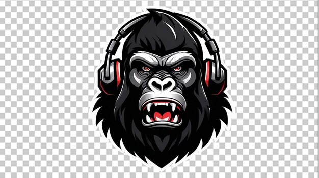 PSD vector gorilla esport mascote desenha logotipo de ilustração