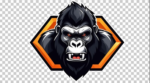 PSD vector gorille esport mascotte conçoit le logo de l'illustration