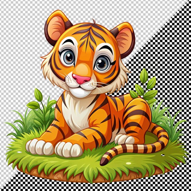 PSD vector de hierba de tigre sobre un fondo transparente