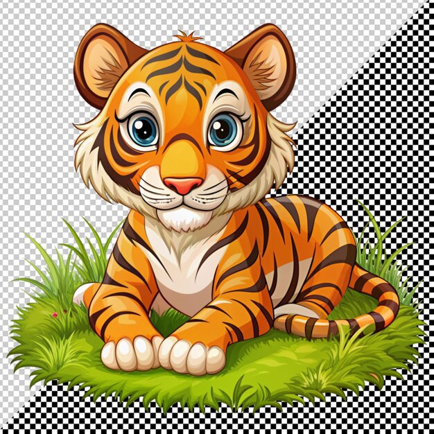 PSD vector de hierba de tigre sobre un fondo transparente