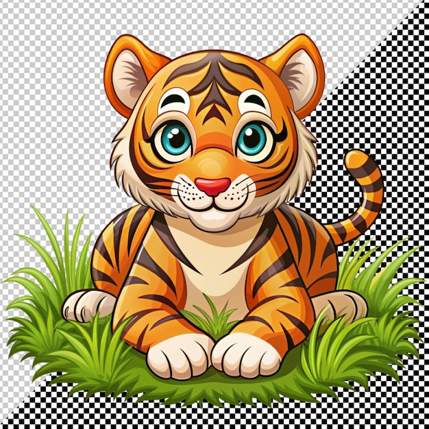 PSD vector de hierba de tigre sobre un fondo transparente
