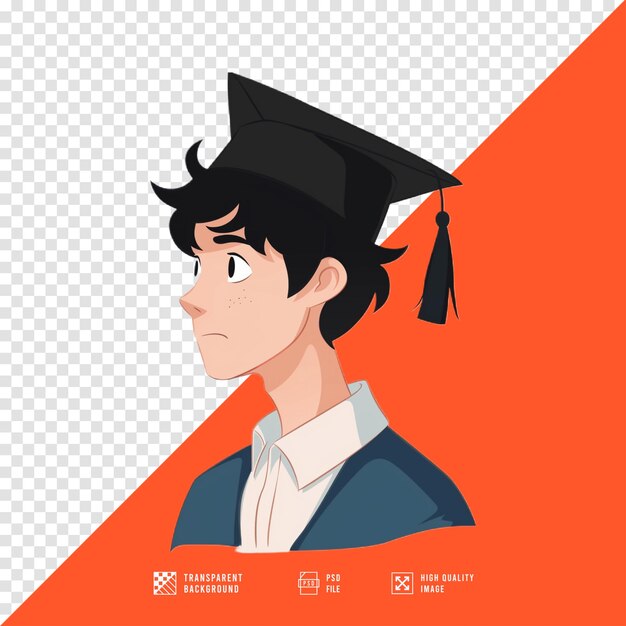 Vector hombre con vestido de graduación sin fondo calidad hd