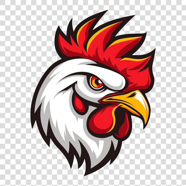 PSD vector icono de pollo ícono de pollo vector de cabeza de pollo aislado en fondo transparente png