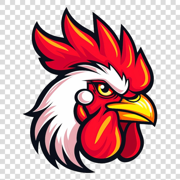 PSD vector icono de pollo ícono de pollo vector de cabeza de pollo aislado en fondo transparente png