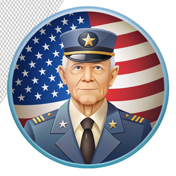 PSD vector de icono veterano aislado en un fondo transparente