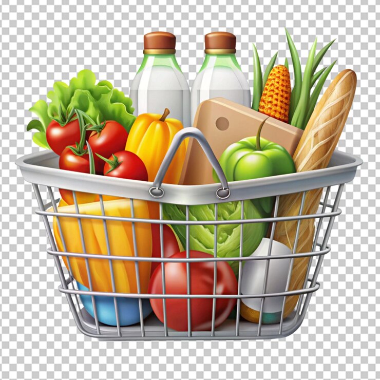 PSD vector de íconos de comestibles en un fondo transparente