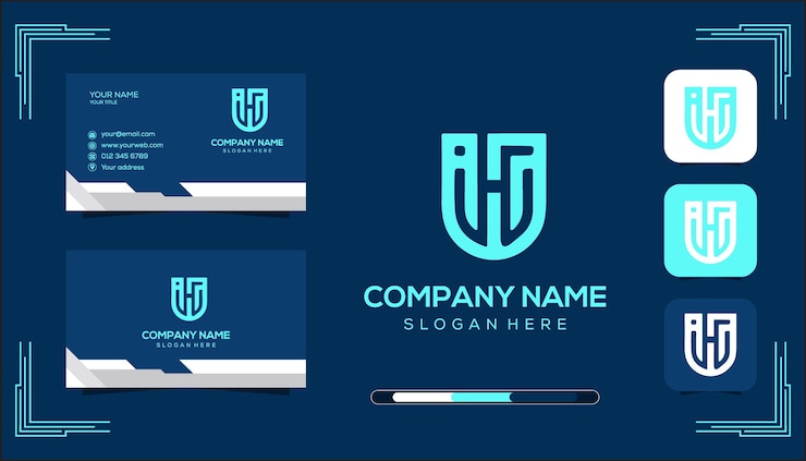 PSD vector igh monogram logo template