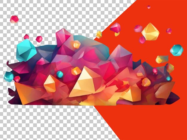 PSD vector illustration of abstract polygonal backgrounds on transparent background