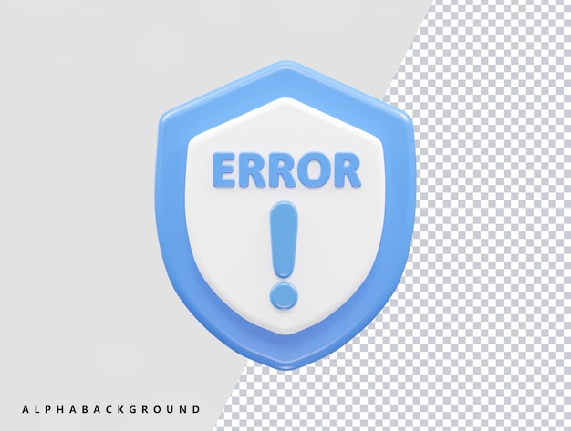 Vector de ilustración de renderizado 3d de icono de error