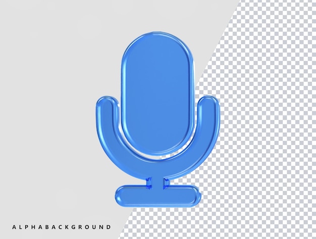 Vector de ilustración de representación 3d del icono de micrófono