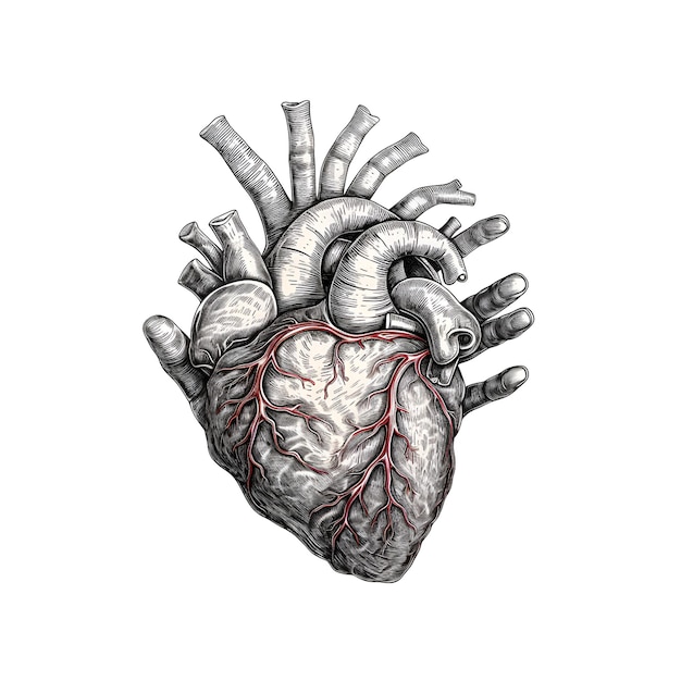 PSD vector de imágenes prediseñadas de corazón humano