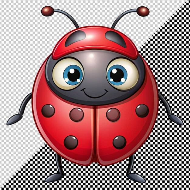 PSD vector de lady bug sur un fond transparent