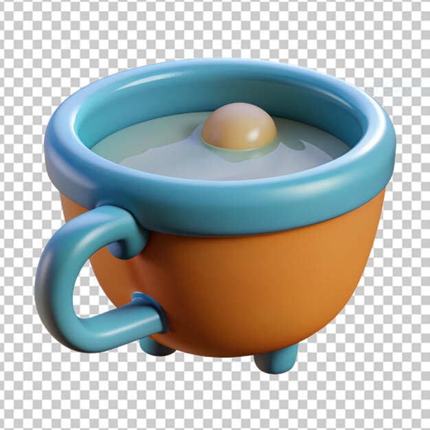 PSD vector libre une tasse de thé en couleur bleue