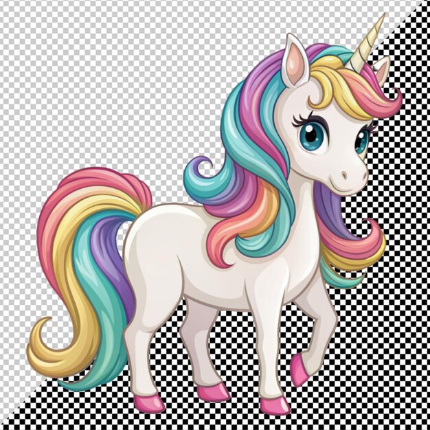 PSD vector de licorne mignon sur un fond transparent