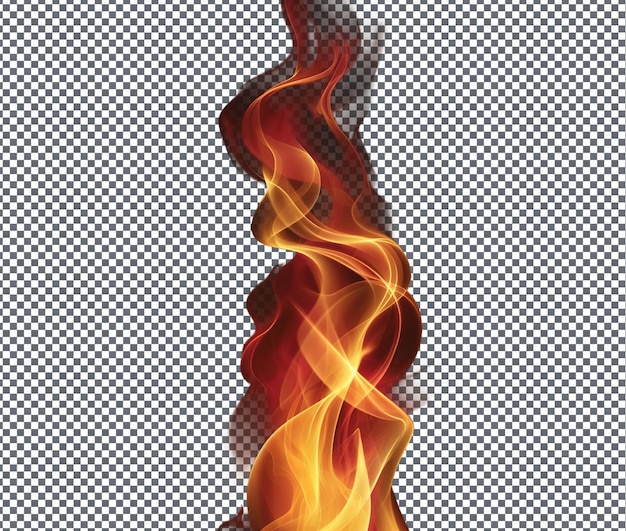 Vector de llama atractivo aislado sobre un fondo transparente