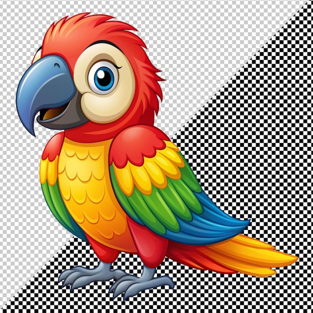 PSD vector de loro lindo en un fondo transparente