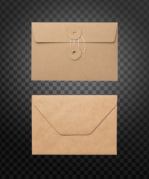 Vector de maqueta de diseño de sobre de papel sencillo PSD en un fondo transparente
