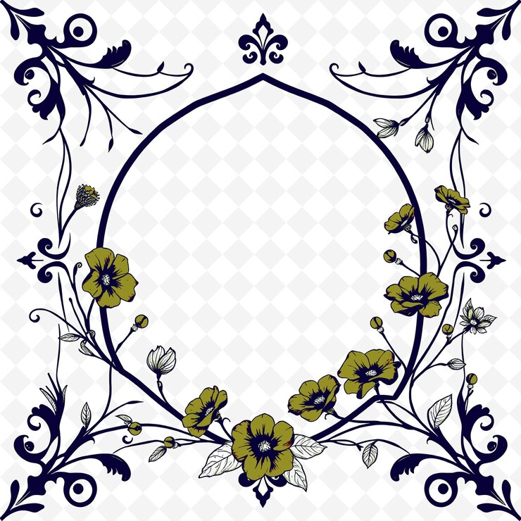 PSD vector de marco con encantadoras hojas de escabiosa secas ber png diseño de decoración de acción de gracias inspirado