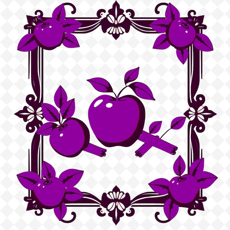 PSD vector de marco con manzanas gordas hojas de canela palos diseño de decoración de acción de gracias inspirado en png