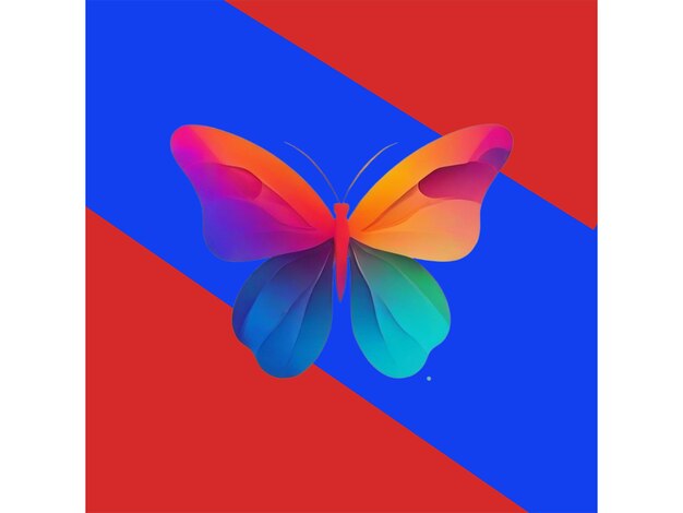 El vector de la mariposa es un gradiente colorido.